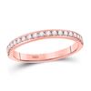 Image 1 : Womens Round Diamond Wedding Single Row Band 1/4 Cttw 14kt Rose Gold - REF-19A5M