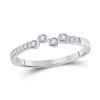Image 1 : Womens Round Diamond Stackable Band Ring 1/5 Cttw 10kt White Gold - REF-18F9W