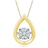 Image 1 : Womens Round Diamond Moving Twinkle Teardrop Pendant 1/12 Cttw 10kt Yellow Gold - REF-12K9Y