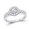 Image 1 : Round Diamond Solitaire Bridal Wedding Engagement Ring 1 Cttw 14kt White Gold - REF-164N5F