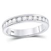 Image 1 : Womens Machine Set Round Diamond Wedding Channel Band 1/2 Cttw 14kt White Gold - REF-43H5R