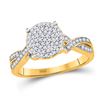 Image 1 : Womens Round Diamond Circle Cluster Ring 1/3 Cttw 10kt Yellow Gold - REF-17H5R