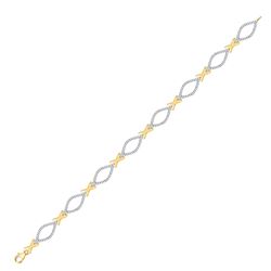 Womens Round Diamond Link Fashion Bracelet 3/4 Cttw 10kt Yellow Gold - REF-57N5F