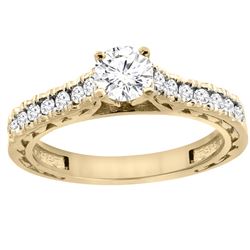 0.70 CTW Diamond Ring 14K Yellow Gold - REF-116Y9V