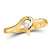 Image 1 : Womens Round Diamond Solitaire Promise Ring 1/20 Cttw 10kt Yellow Gold - REF-10M9H