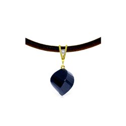 Genuine 15.26 ctw Sapphire & Diamond Necklace 14KT Yellow Gold - REF-49W8Y