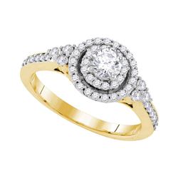 Round Diamond Solitaire Bridal Wedding Engagement Ring 3/4 Cttw 10kt Yellow Gold - REF-71A9M