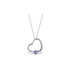 Genuine 0.25 ctw Tanzanite Necklace 14KT White Gold - REF-30A9K