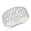 Image 1 : Womens Round Diamond Cocktail Bangle Bracelet 4-5/8 Cttw 14kt Two-tone Gold - REF-412N9F