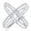 Image 1 : Womens Round Diamond Crossover Band Ring 1/3 Cttw 10kt White Gold - REF-25R9X