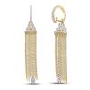 Image 1 : Womens Round Diamond Chain Teardrop Dangle Earrings 1-5/8 Cttw 14kt Yellow Gold - REF-137R9X