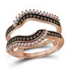 Image 1 : Womens Round Brown Diamond Wrap Ring Guard Enhancer 3/8 Cttw 14kt Rose Gold - REF-41A5M