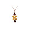 Image 1 : Genuine 3.15 ctw Citrine & Garnet Necklace 14KT Rose Gold - REF-30N3R