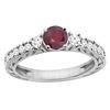 Image 1 : 1.40 CTW Ruby & Diamond Ring 14K White Gold - REF-80X2M