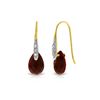 Image 1 : Genuine 8.06 ctw Ruby & Diamond Earrings 14KT Yellow Gold - REF-60Y3F