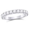 Image 1 : Womens Round Diamond Single Row Machine-set Wedding Band 1 Cttw 14kt White Gold - REF-82N9F