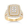 Image 1 : Womens Round Diamond Cluster Ring 1-7/8 Cttw 14kt Yellow Gold - REF-140A9M