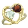 Image 1 : 2.61 CTW Diamond, Amethyst & Garnet Ring 10K Yellow Gold - REF-23M7A