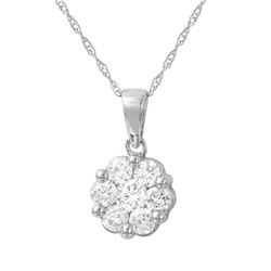 1 CTW Diamond Necklace 14K White Gold - REF-78X5R