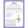 Image 2 : Genuine 4.5 ctw Pearl & Peridot Necklace 14KT White Gold - REF-24T3A