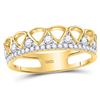 Image 1 : Womens Round Diamond Triangle Band Ring 1/3 Cttw 14kt Yellow Gold - REF-27R9X