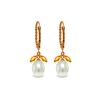 Image 1 : Genuine 9 ctw Citrine & Pearl Earrings 14KT Rose Gold - REF-39Z3N