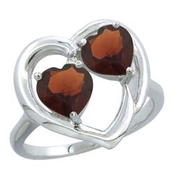 2.60 CTW Garnet Ring 10K White Gold - REF-23K7W