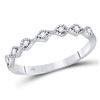 Image 1 : Womens Round Diamond Stackable Band Ring 1/10 Cttw 14kt White Gold - REF-14X9A