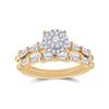 Image 1 : Round Diamond Bridal Wedding Ring Band Set 1 Cttw 14kt Yellow Gold - REF-85X9A