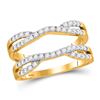 Image 1 : Womens Round Diamond Wedding Solitaire Enhancer Wedding Band 1/2 Cttw 14kt Yellow Gold - REF-53R5X