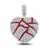 Image 1 : Mens Round Diamond Heart Charm Pendant 3/8 Cttw 10kt Yellow Gold - REF-21M5H
