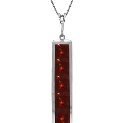 Genuine 2.25 ctw Garnet Necklace 14KT White Gold - REF-36A9K