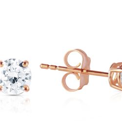 Genuine 0.40 ctw Diamond Anniversary Earrings 14KT Rose Gold - REF-102A9K