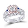 Image 1 : Round Diamond Bridal Wedding Ring Band Set 1 Cttw 10kt Two-tone Gold - REF-65Y5N
