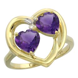 2.60 CTW Amethyst Ring 10K Yellow Gold - REF-23N7Y