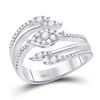 Image 1 : Womens Round Diamond Open Strand Band Ring 1/2 Cttw 14kt White Gold - REF-52R5X