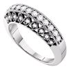 Image 1 : Womens Round Diamond Single Row Milgrain Band Ring 1/2 Cttw 14kt White Gold - REF-56Y5N