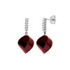 Image 1 : Genuine 30.65 ctw Ruby & Diamond Earrings 14KT White Gold - REF-59M9T