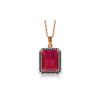 Image 1 : Genuine 7.45 ctw Ruby & Black Diamond Necklace 14KT Rose Gold - REF-105W5Y