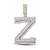 Image 1 : Mens Round Diamond Letter Z Charm Pendant 1-5/8 Cttw 10kt Yellow Gold - REF-87W5K