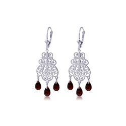 Genuine 3.75 ctw Garnet Earrings 14KT White Gold - REF-58K3V