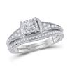 Image 1 : Princess Diamond Bridal Wedding Ring Band Set 1/2 Cttw 10kt White Gold - REF-38R9X