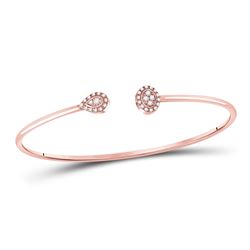 Womens Round Diamond Cluster Bangle Bracelet 1/5 Cttw 10kt Rose Gold - REF-30A9M