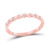 Image 1 : Womens Round Diamond Stackable Band Ring 1/10 Cttw 14kt Rose Gold - REF-14N5F
