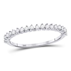 Womens Round Diamond Stackable Band Ring 1/4 Cttw 10kt White Gold - REF-14Y9N