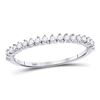 Image 1 : Womens Round Diamond Stackable Band Ring 1/4 Cttw 10kt White Gold - REF-14Y9N