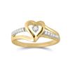 Image 1 : Womens Round Diamond Heart Ring 1/8 Cttw 10kt Yellow Gold - REF-14F5W