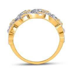 Womens Round Diamond Woven Fashion Ring 5/8 Cttw 14kt Yellow Gold - REF-76H5R