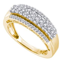 Womens Round Diamond Band Ring 5/8 Cttw 14kt Yellow Gold - REF-43H5R
