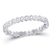 Image 1 : Womens Round Diamond Machine-Set Band Ring 1/4 Cttw 14kt White Gold - REF-24Y5N